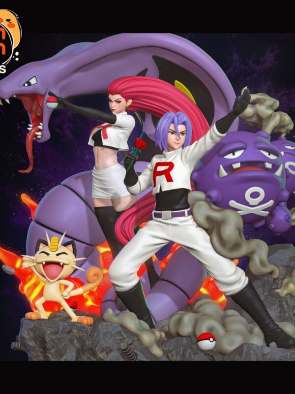 Statua Team Rocket | Dipinta a mano